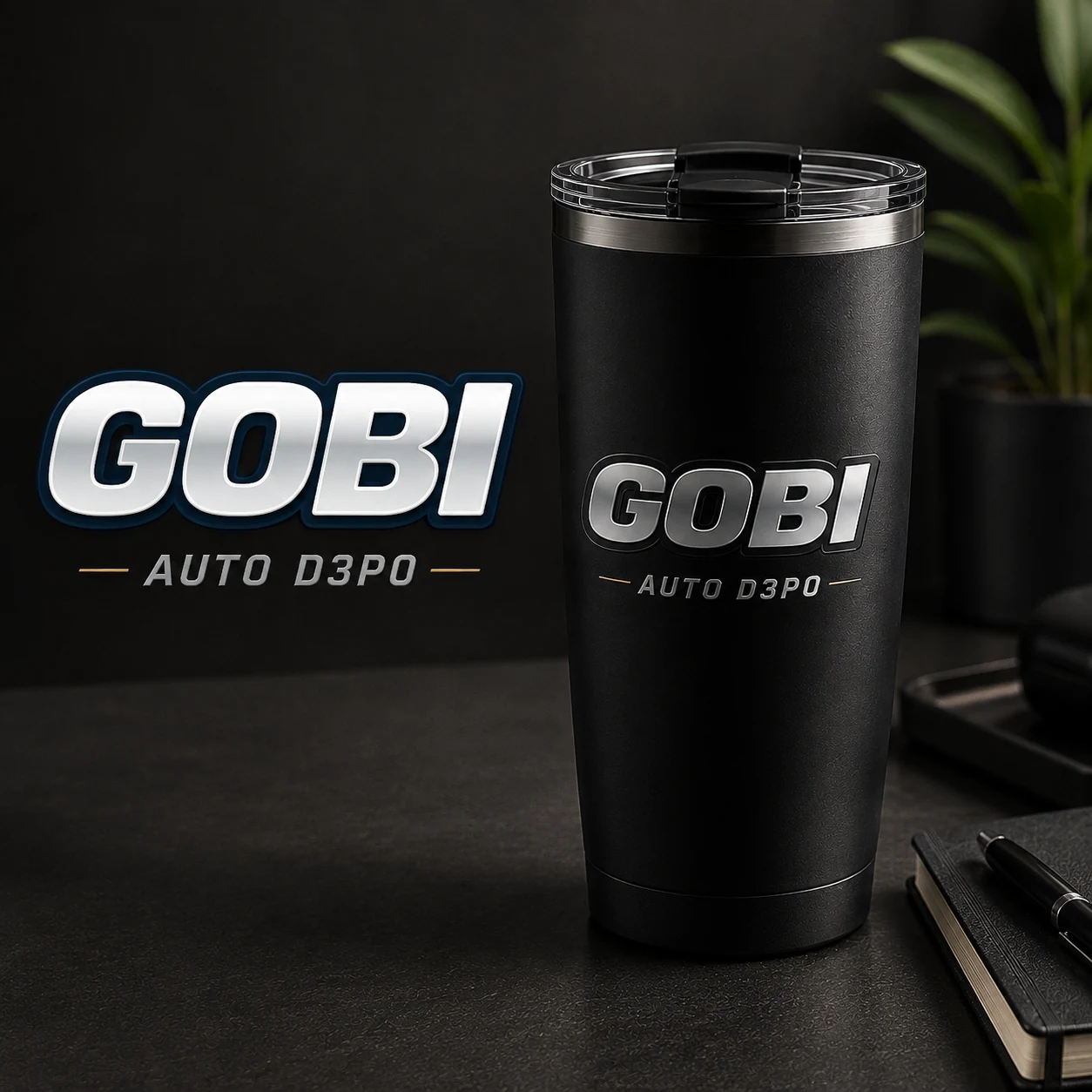 Tumbler hitam GOBI merchandise AUTO D3P0