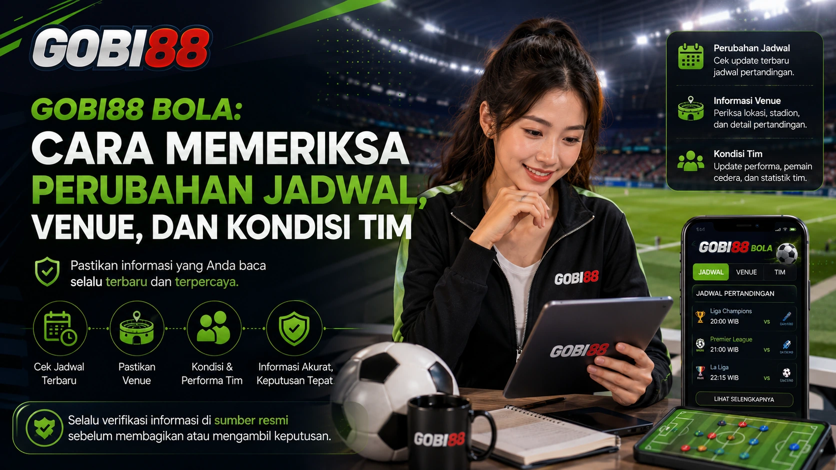GOBI88 Bola: Cara Memeriksa Perubahan Jadwal, Venue, dan Kondisi Tim