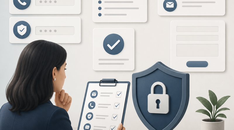 Ilustrasi memeriksa permintaan email telepon dan verifikasi