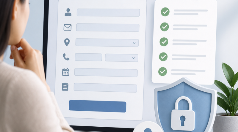 Ilustrasi checklist privasi sebelum mengirim formulir online