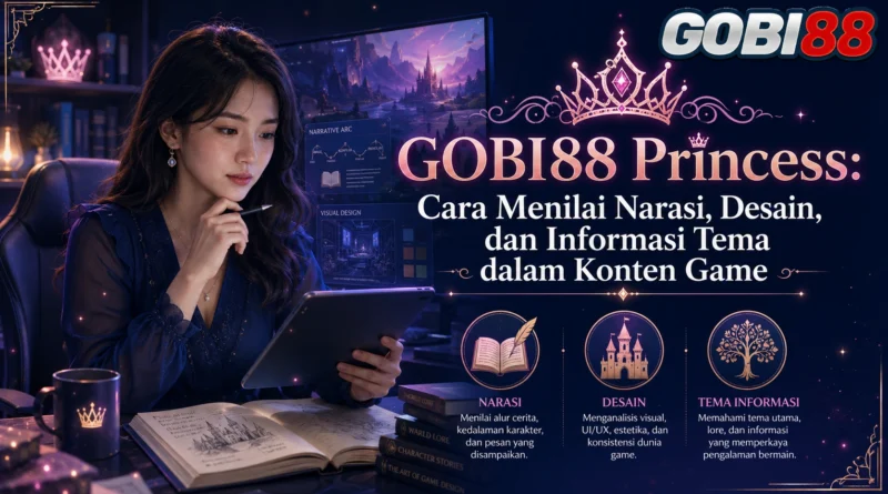 Ilustrasi analisis narasi, desain, dan informasi tema GOBI88 Princess