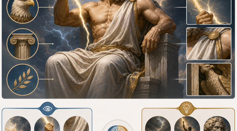 Ilustrasi menilai simbol dan tema visual GOBI88 Zeus