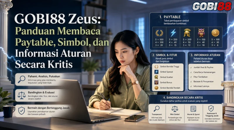 Ilustrasi paytable, simbol, dan informasi aturan GOBI88 Zeus