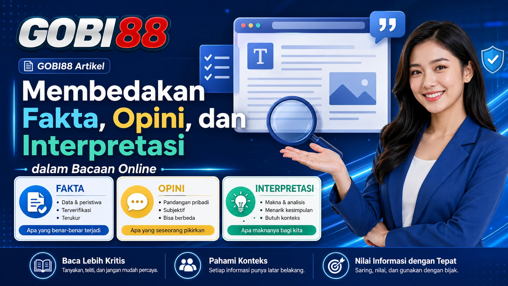 GOBI88 Artikel: Membedakan Fakta, Opini, dan Interpretasi dalam Bacaan Online